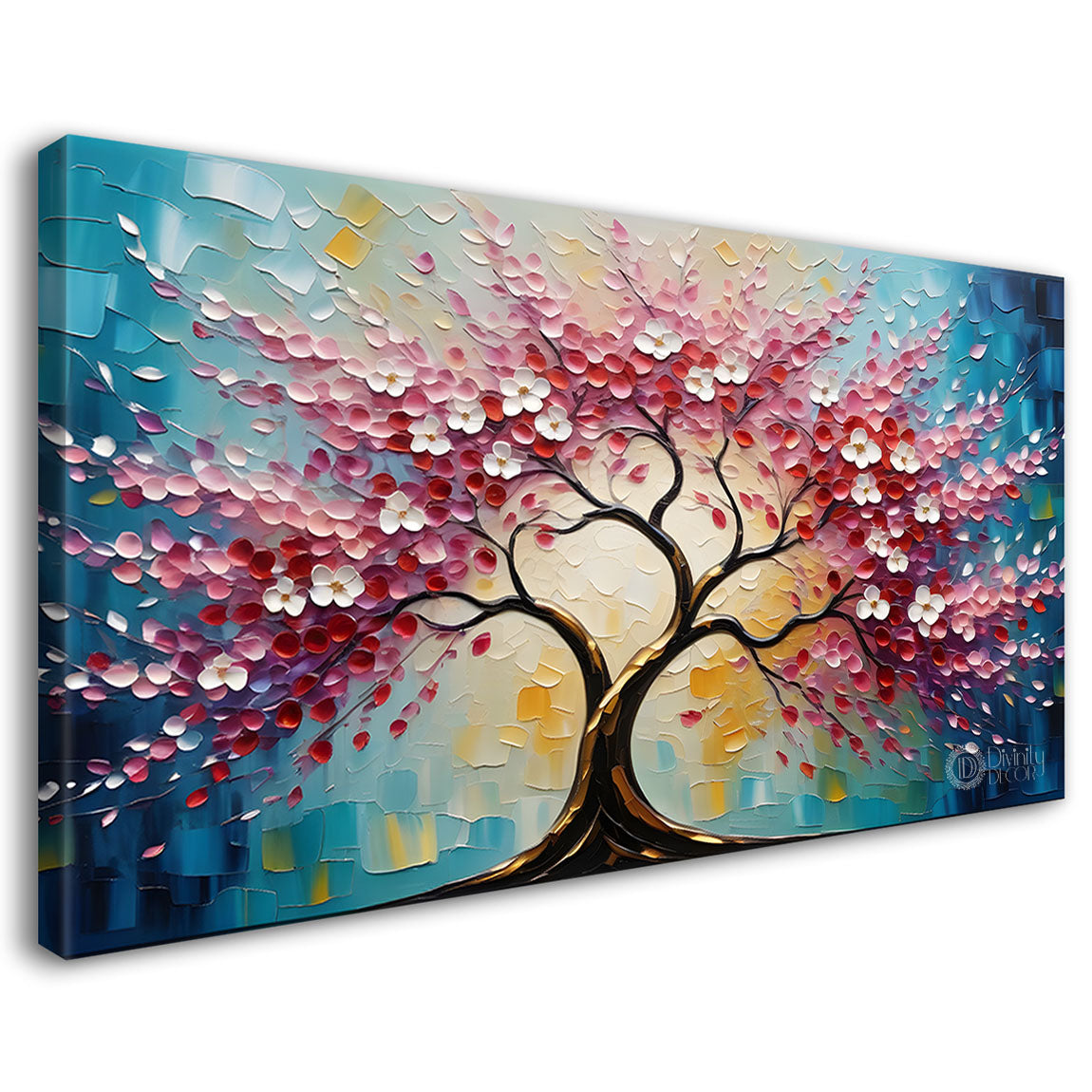 Spring tree in textured modern art- Design - Tree-228