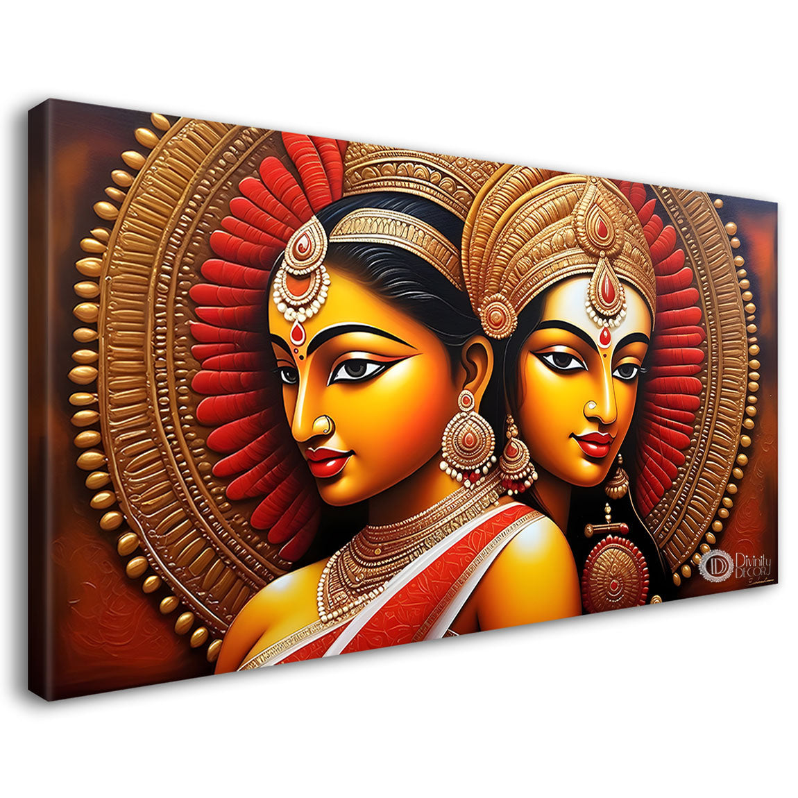 Beautiful human faces in textured art Canvas Painting - Design - Modern-L-229