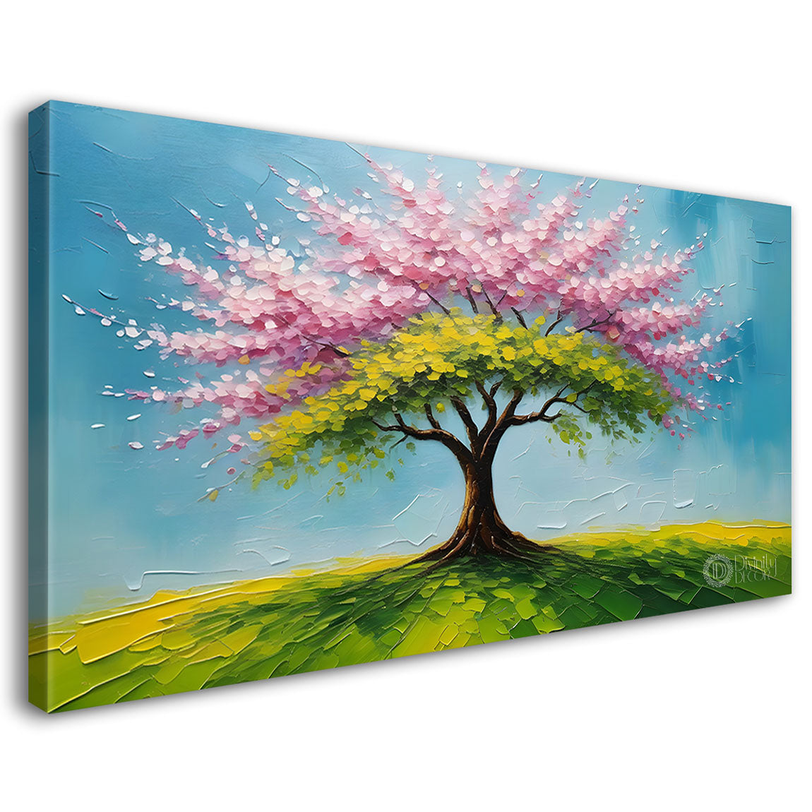 Spring tree in textured modern art- Design - Tree-230