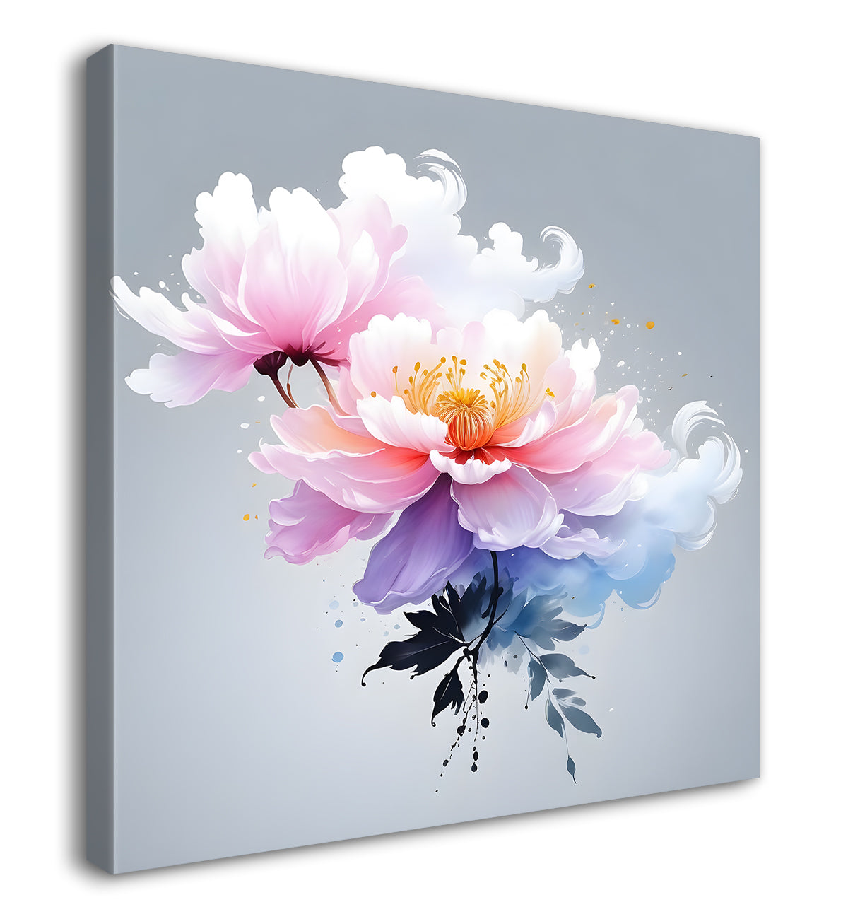 Pink flowers in water colour painting - Flower-S-230