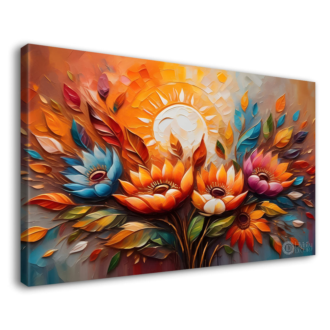 Orange flowers with the sunrise background- Design - Flower-231