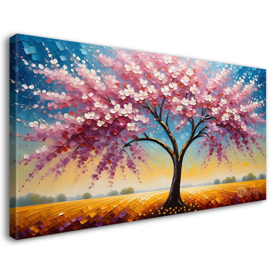 Spring tree in textured modern art- Design - Tree-231