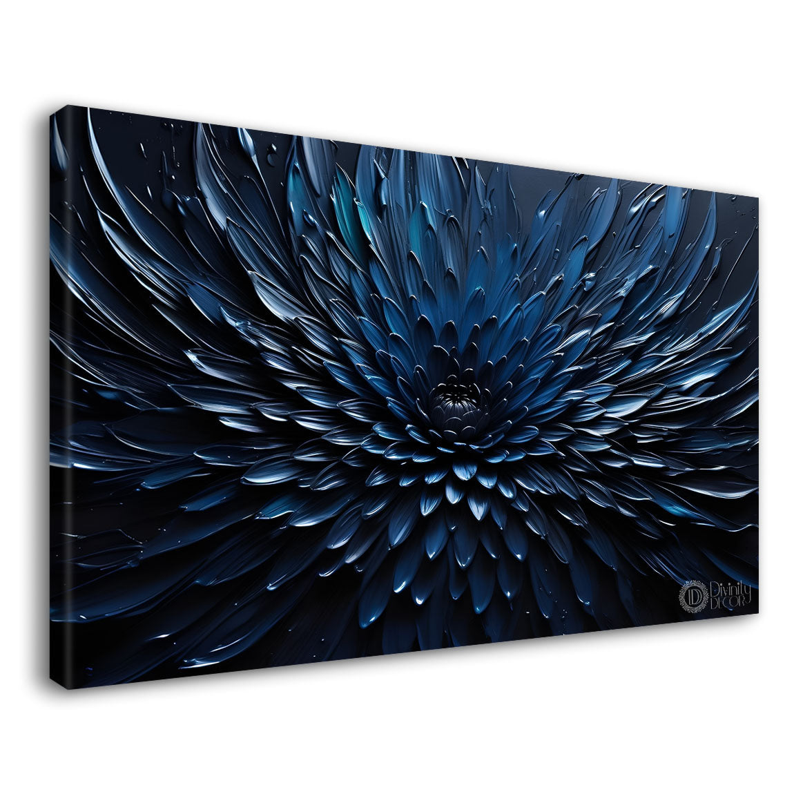 Navy blue flower in dark background- Design - Flower-232