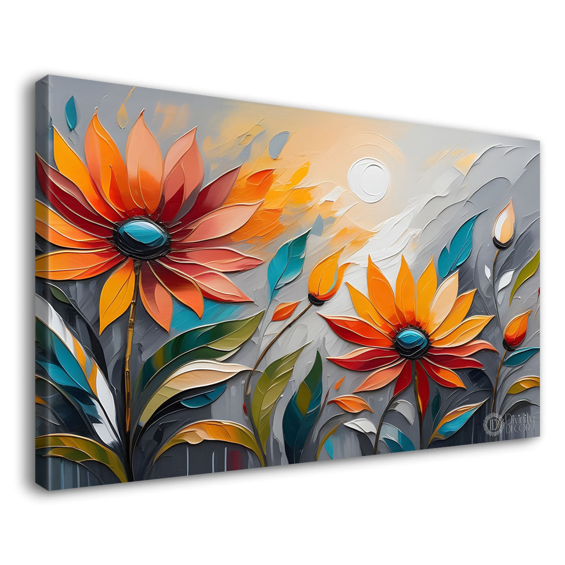 Orange flowers in light background- Design - Flower-234