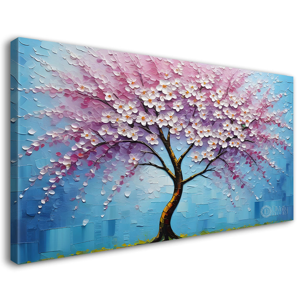 Spring tree in textured modern art- Design - Tree-235