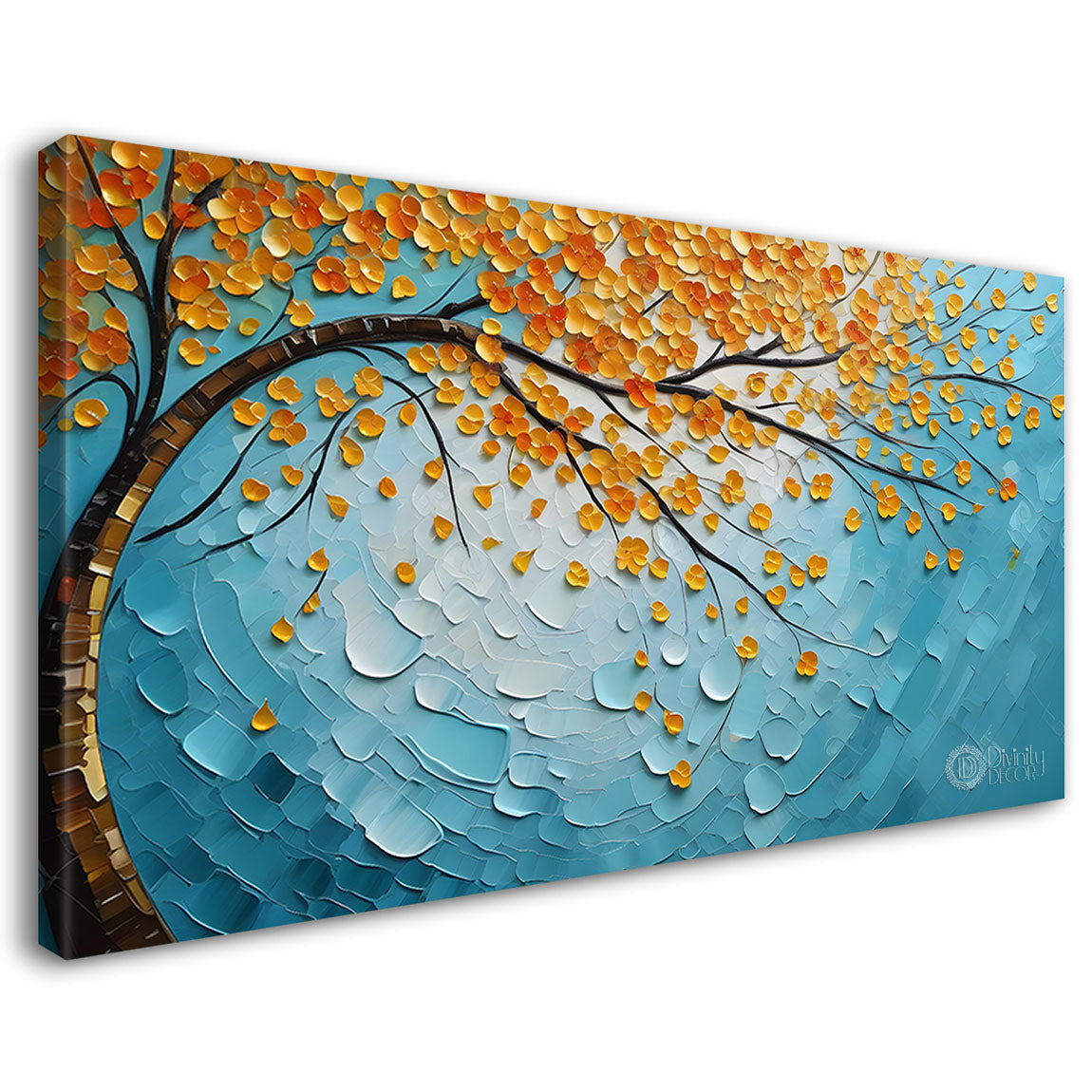 Colorful tree in textured modern art- Design - Tree-237