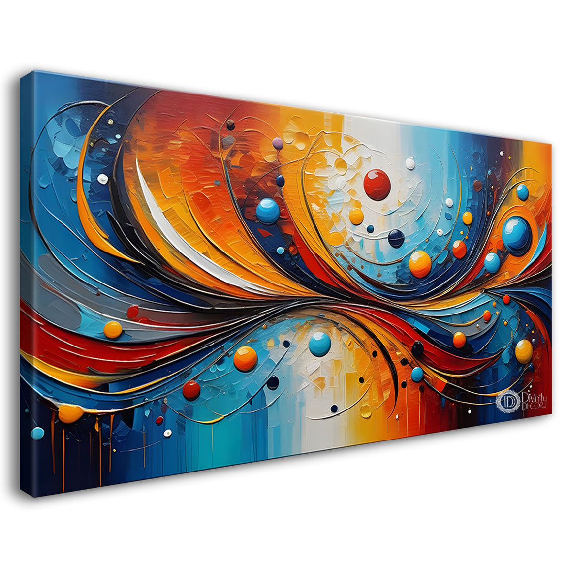 Colorful rays textured art Canvas Painting - Design - Modern-L-237