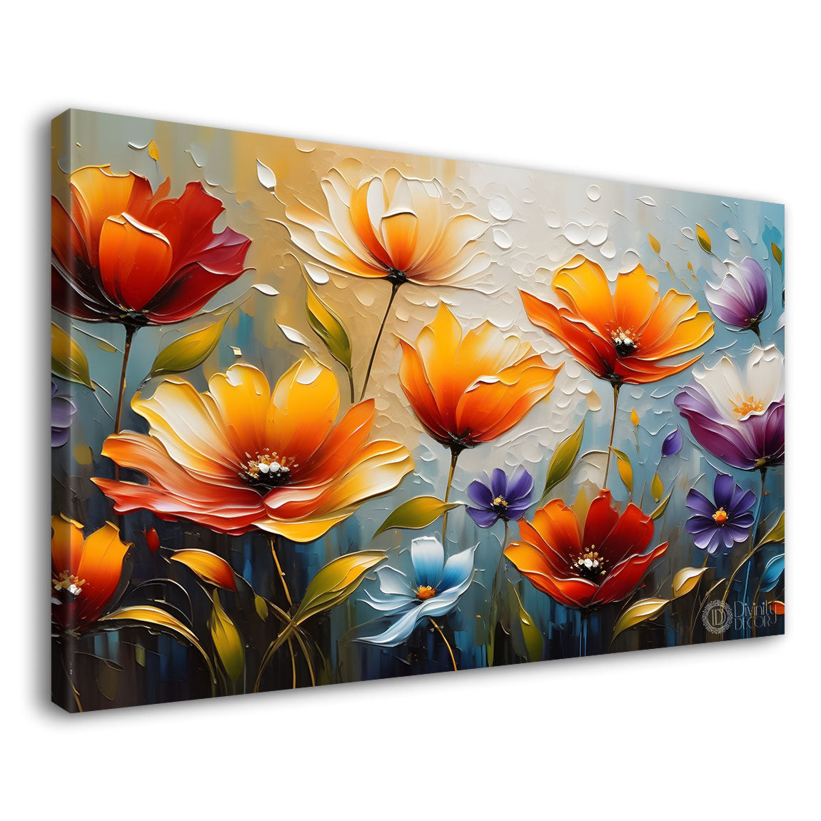 Orange flowers with the light background- Design - Flower-237