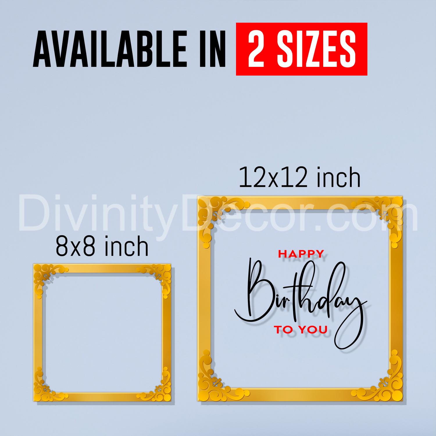Happy birthday to you Golden Plaque for Gifting, Wall Décor Clear UV print with Golden Border-239