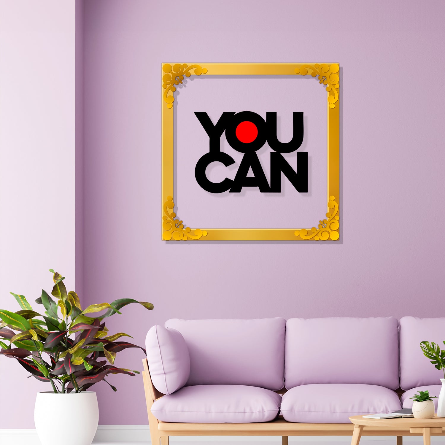 You can Golden Plaque for Gifting, Wall Decor Clear UV print with Golden Border-23