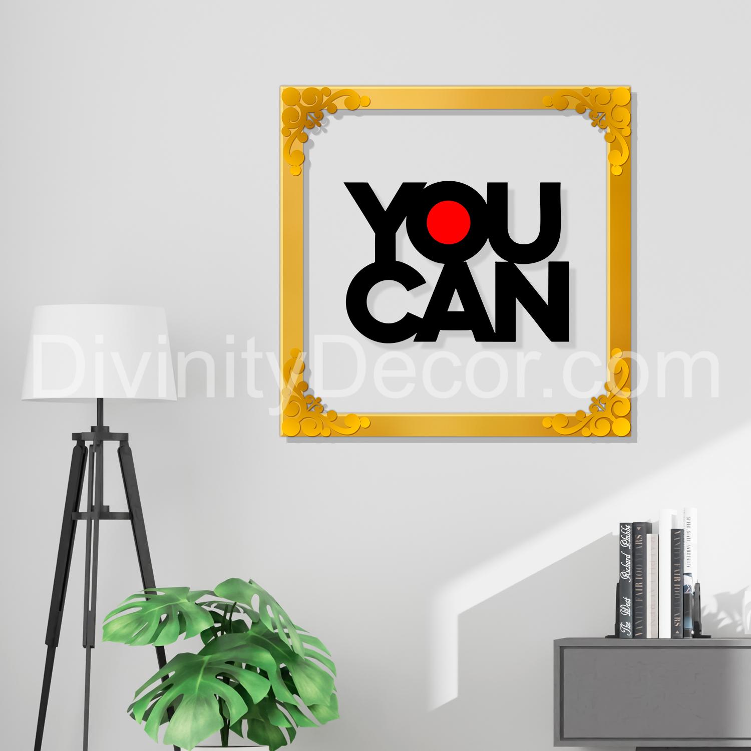 You can Golden Plaque for Gifting, Wall Decor Clear UV print with Golden Border-23