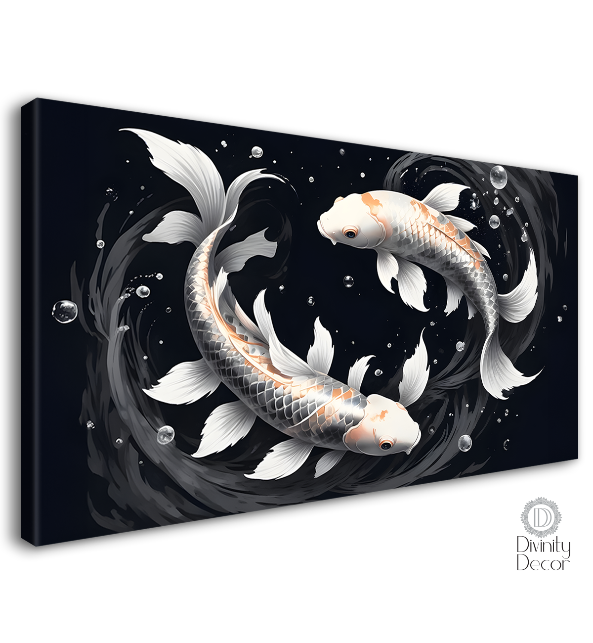 Two koi fishes in water textured art. - Design - Animal - 23