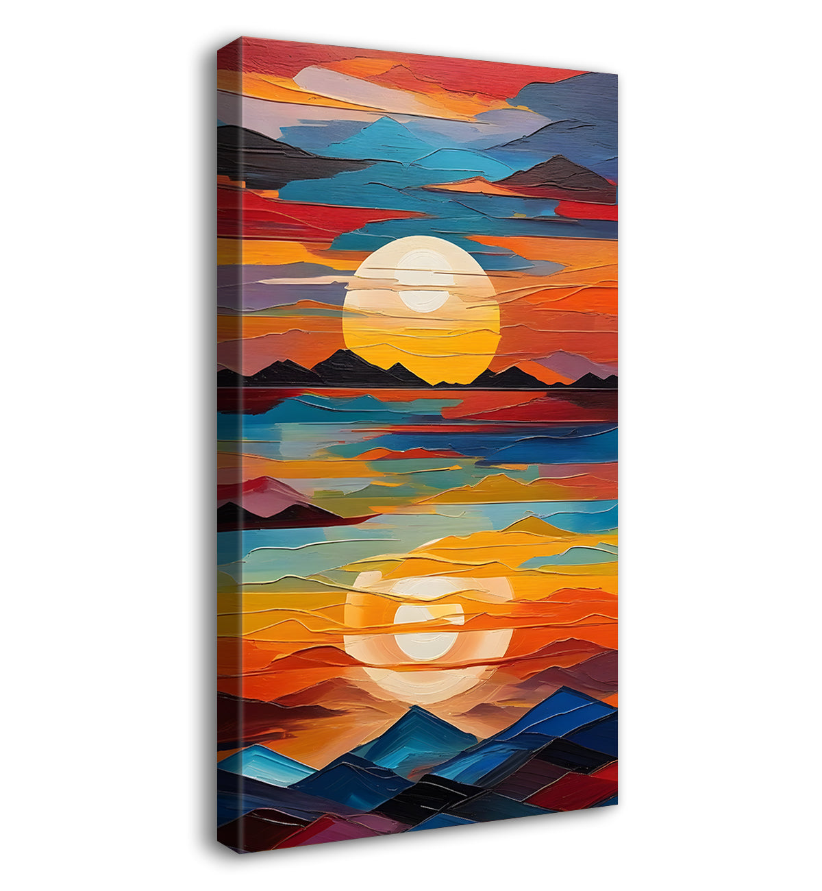 Sunset with colourful background modern art painting Canvas Painting - Design - Modern-V-23