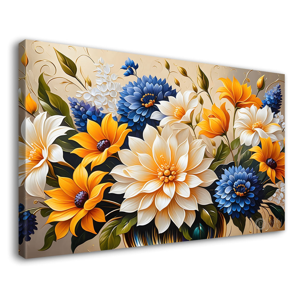 Yellow and white flowers in light background- Design - Flower-241