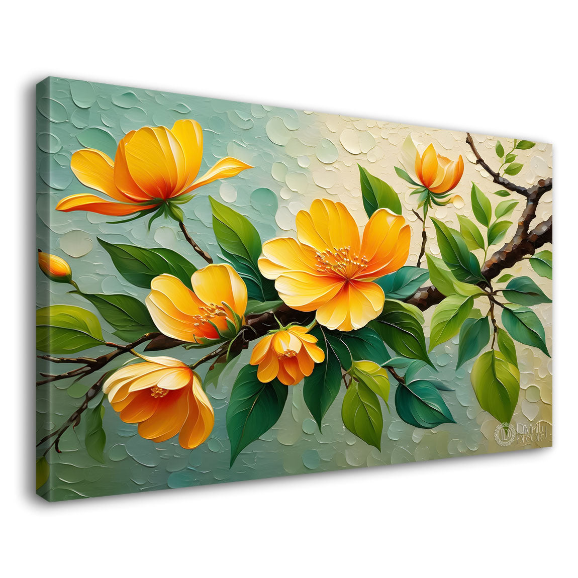 Yellow flowers in green background- Design - Flower-242