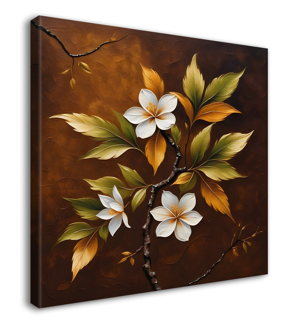 White flowers in brown background - Flower-S-243