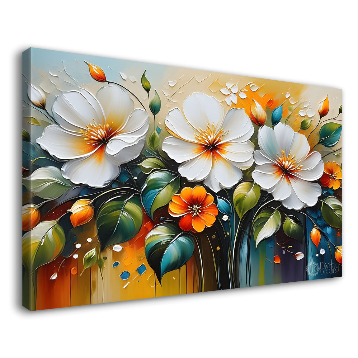 White flowers in light background- Design - Flower-243