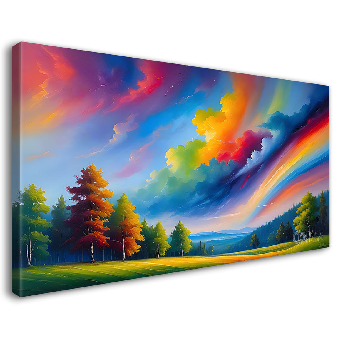 Mountains with colorful sky painting Canvas Painting - Nature Art -244