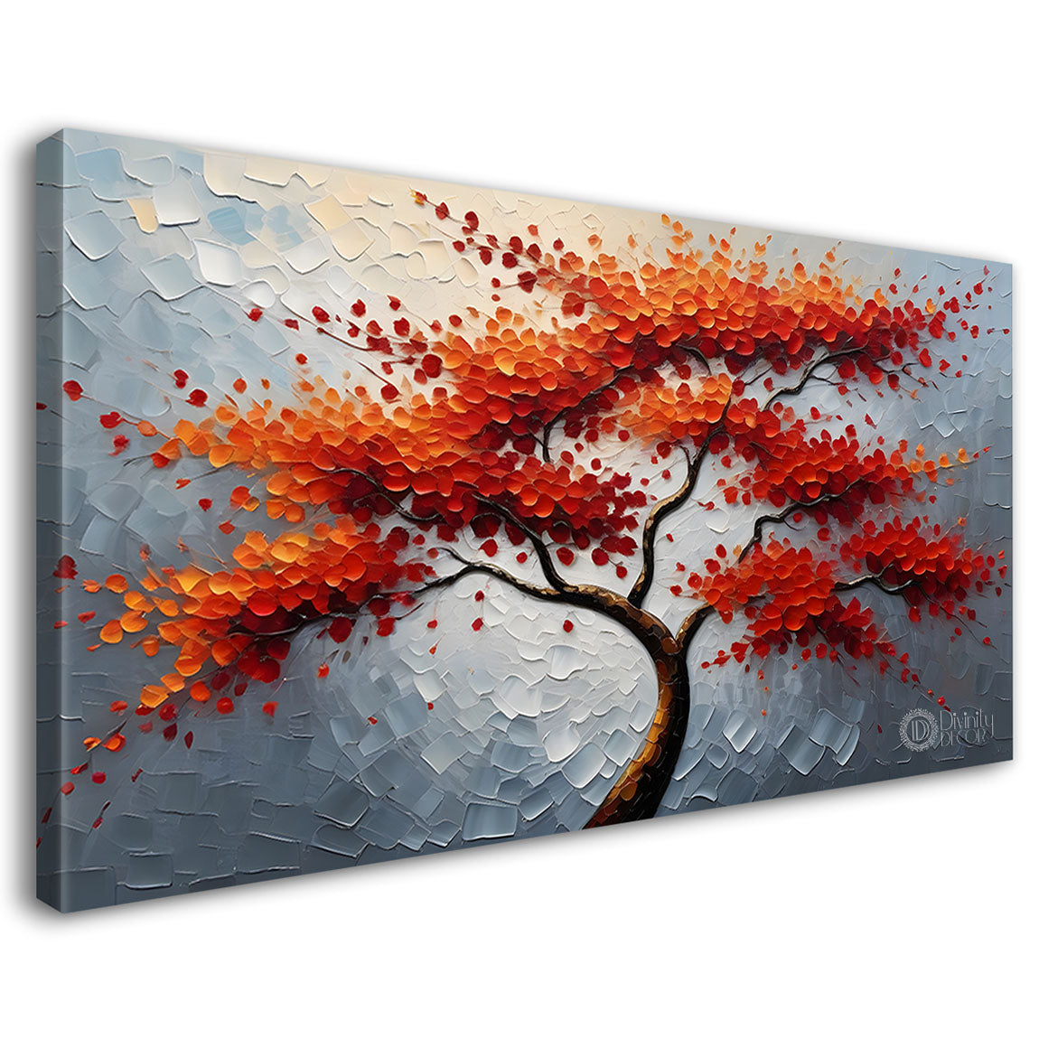 Orange tree in textured modern art- Design - Tree-245