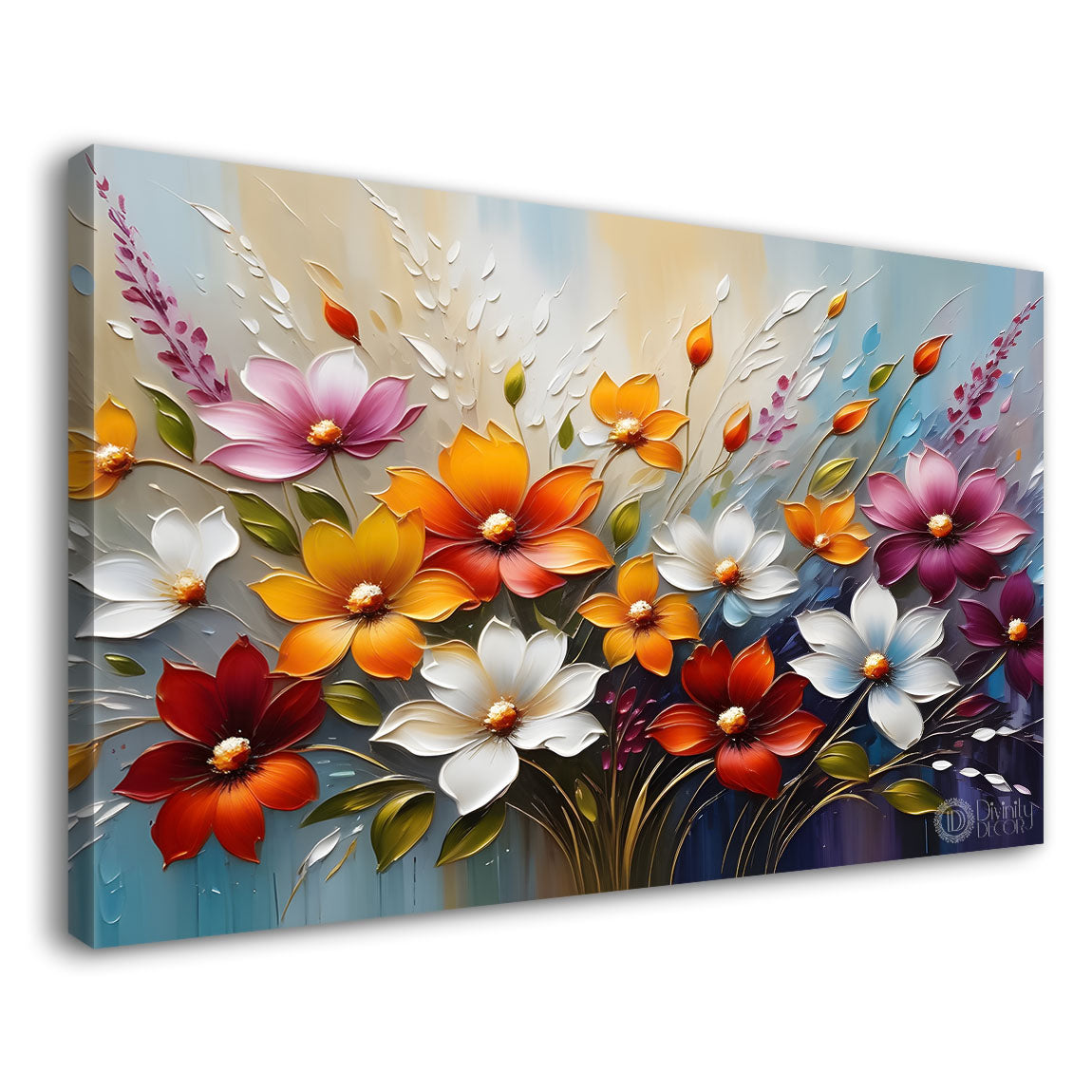 Colorful flowers in light background- Design - Flower-245