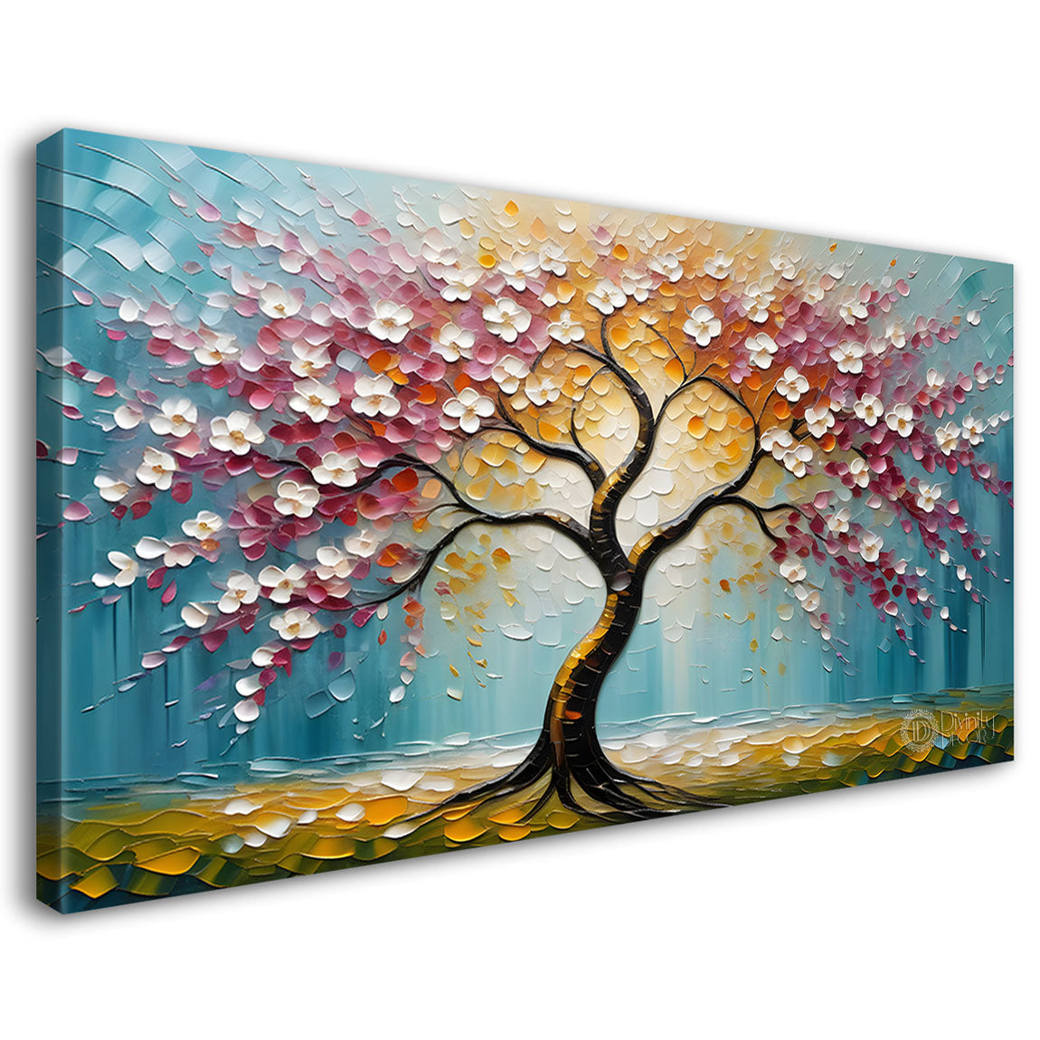Spring tree in textured modern art- Design - Tree-247