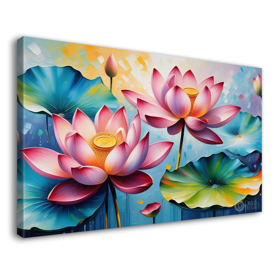 Lotus in blue background- Design - Flower-247