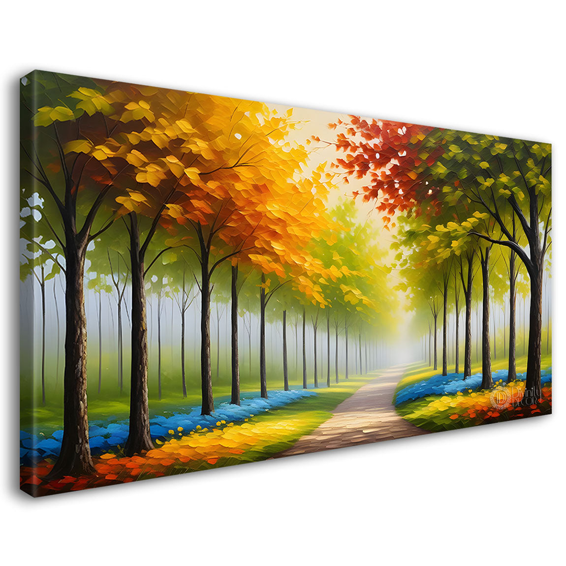 Colorful tree in textured modern art- Design - Tree-248