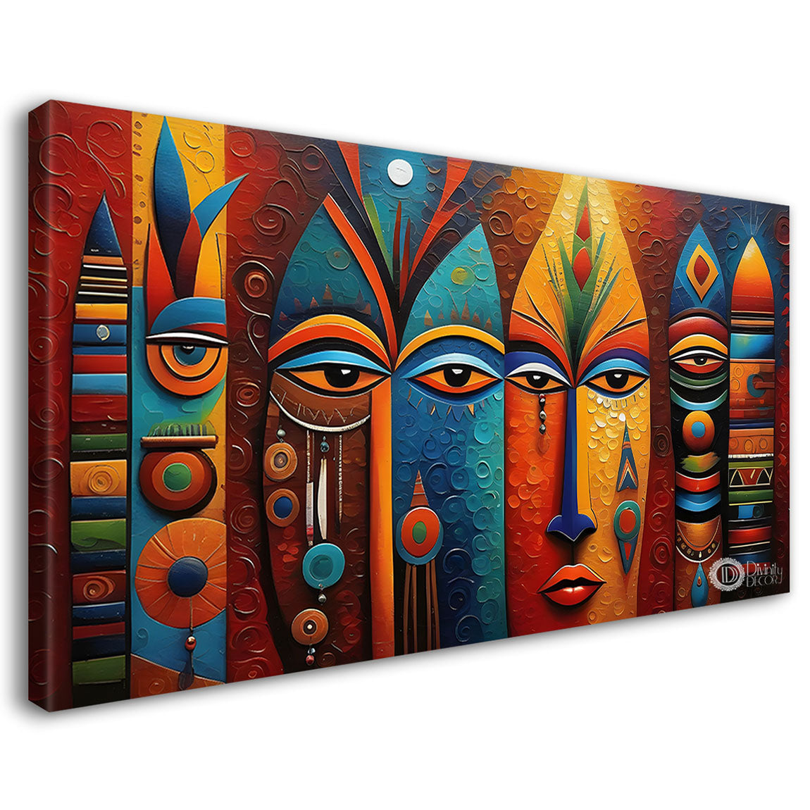 Tribal textured oil painting Canvas Painting - Design - Modern-L-249
