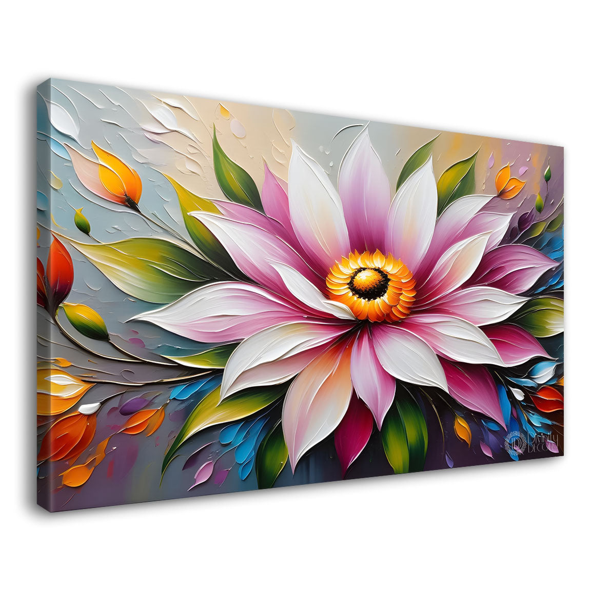 Pink flower in the light background painting- Design - Flower-249