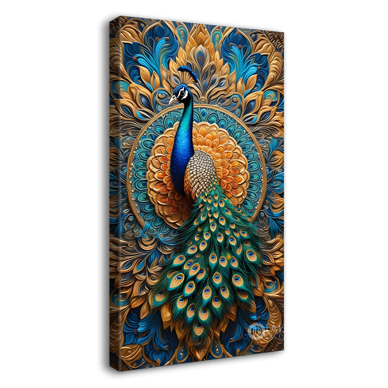 Peacock in bright colours modern art painting  - Design - Peacock-V-24