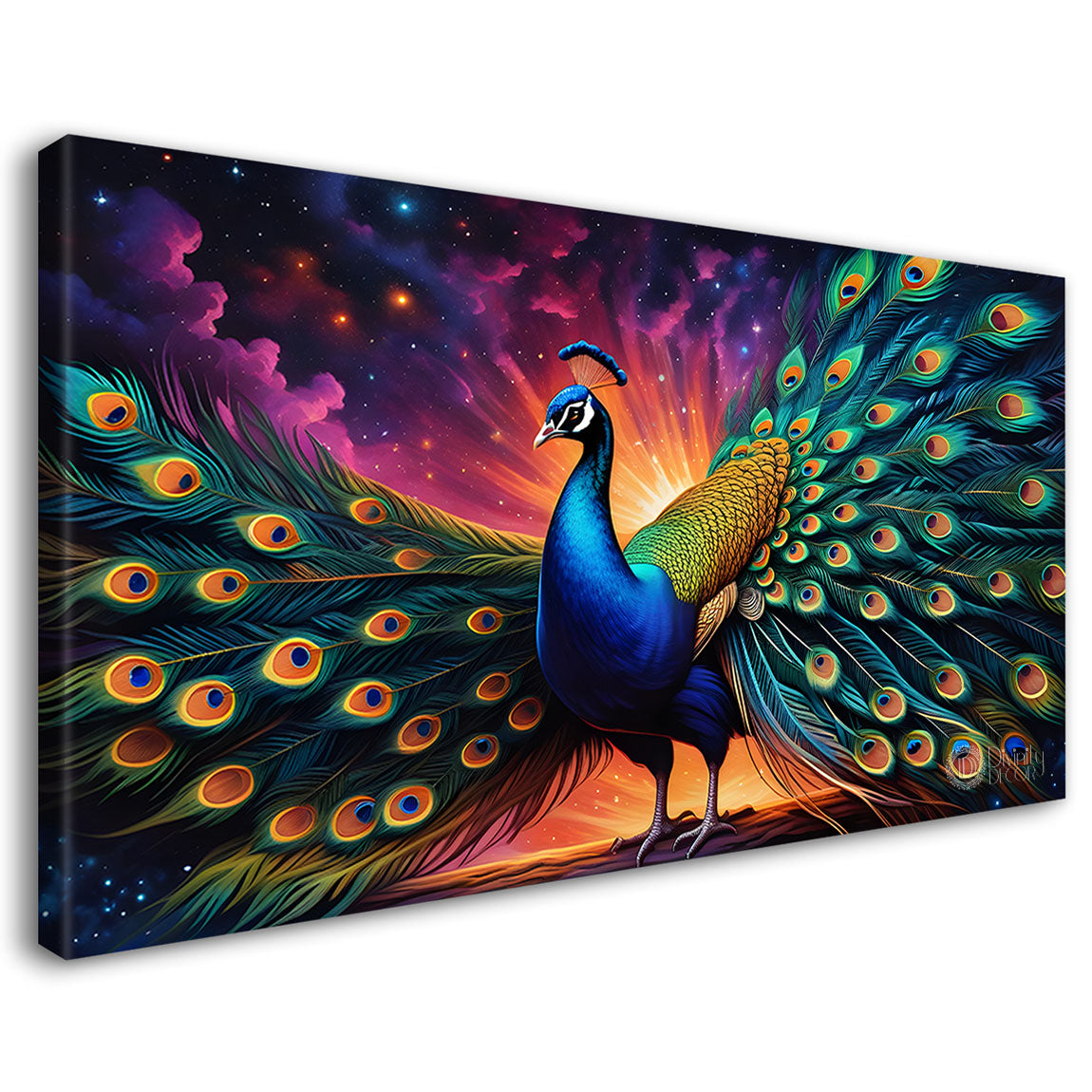 Peacock with the bright background painting Canvas Painting - Design - Peacock-25
