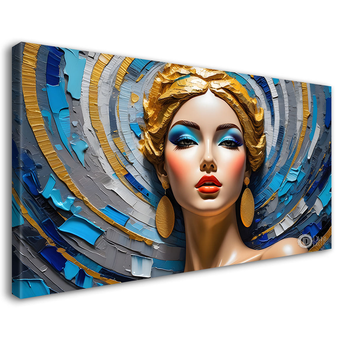 Beautiful lady face painting art Canvas Painting - Design - Modern-L-250