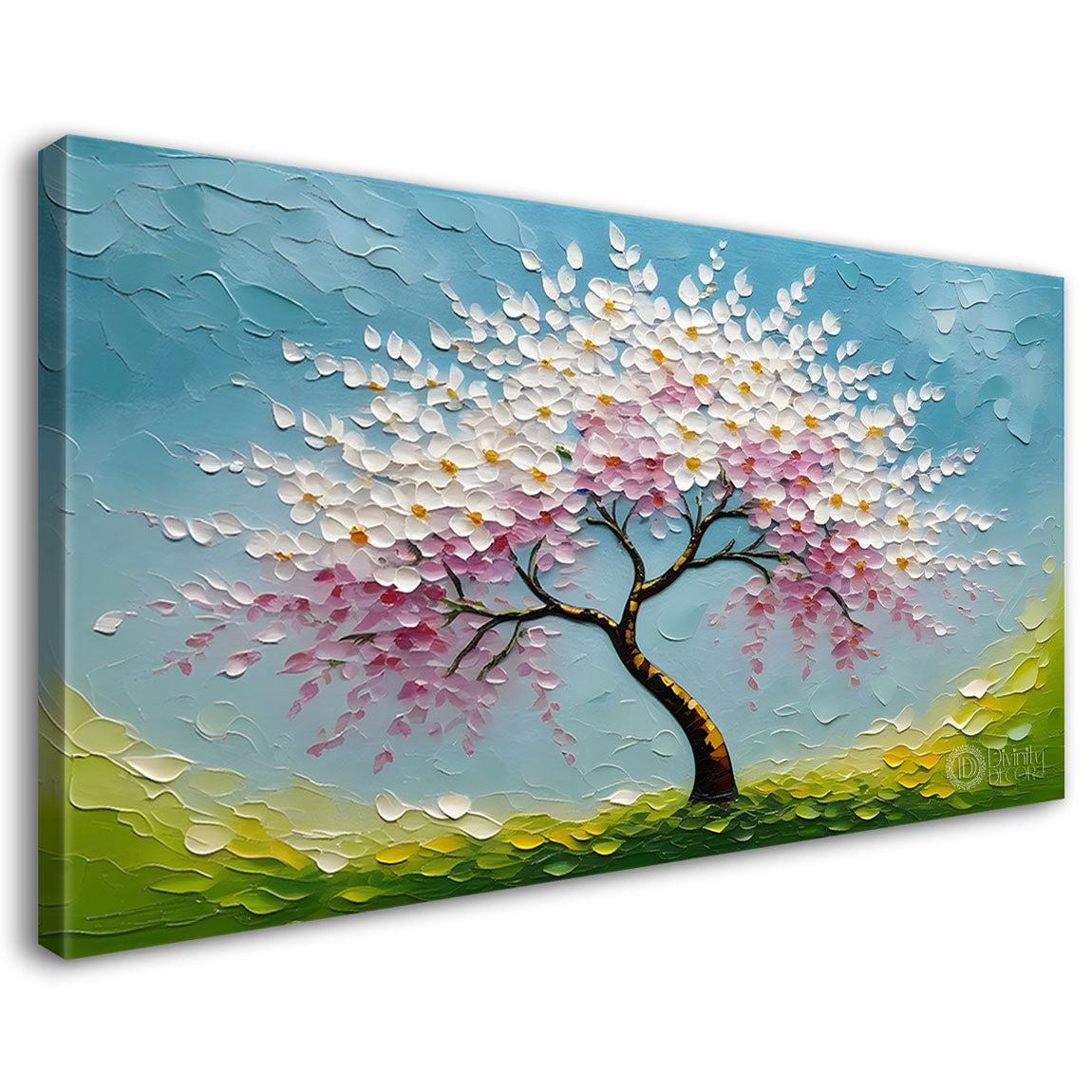 Spring tree in textured modern art- Design - Tree-251