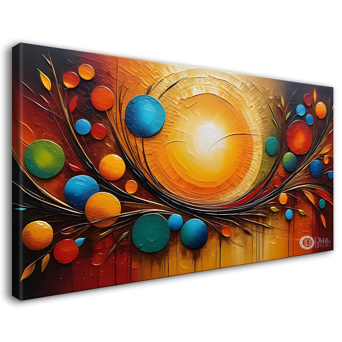 Bubbles with sun oil painting Canvas Painting - Design - Modern-L-252