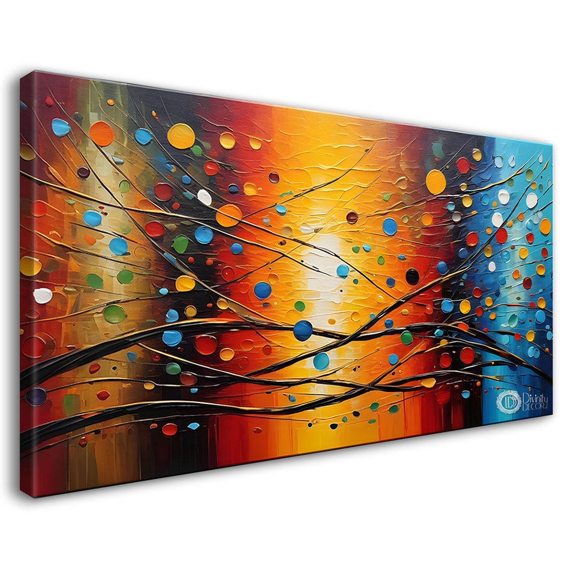 Branches in colorful background Canvas Painting - Design - Modern-L-253