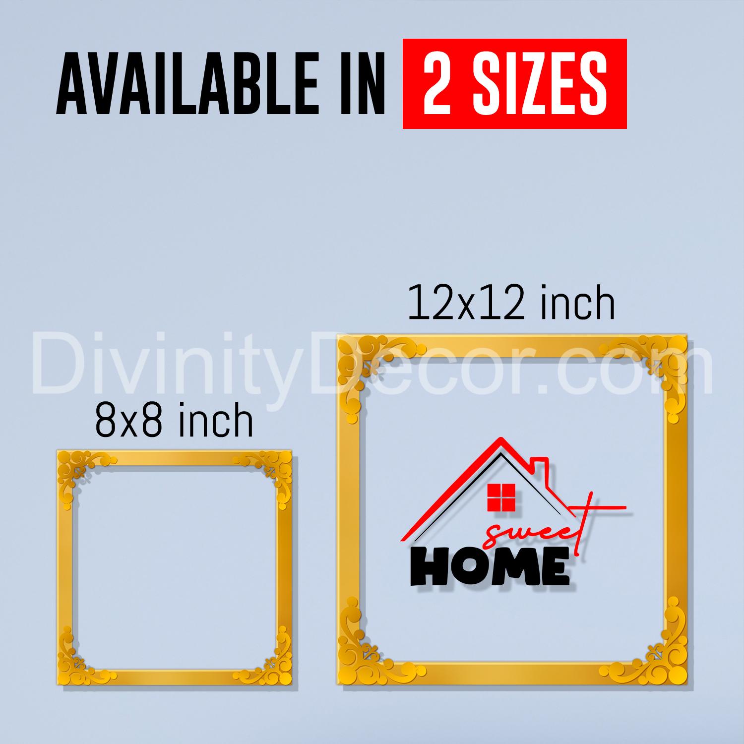 Home sweet home Golden Plaque for Gifting, Wall Décor Clear UV print with Golden Border-254