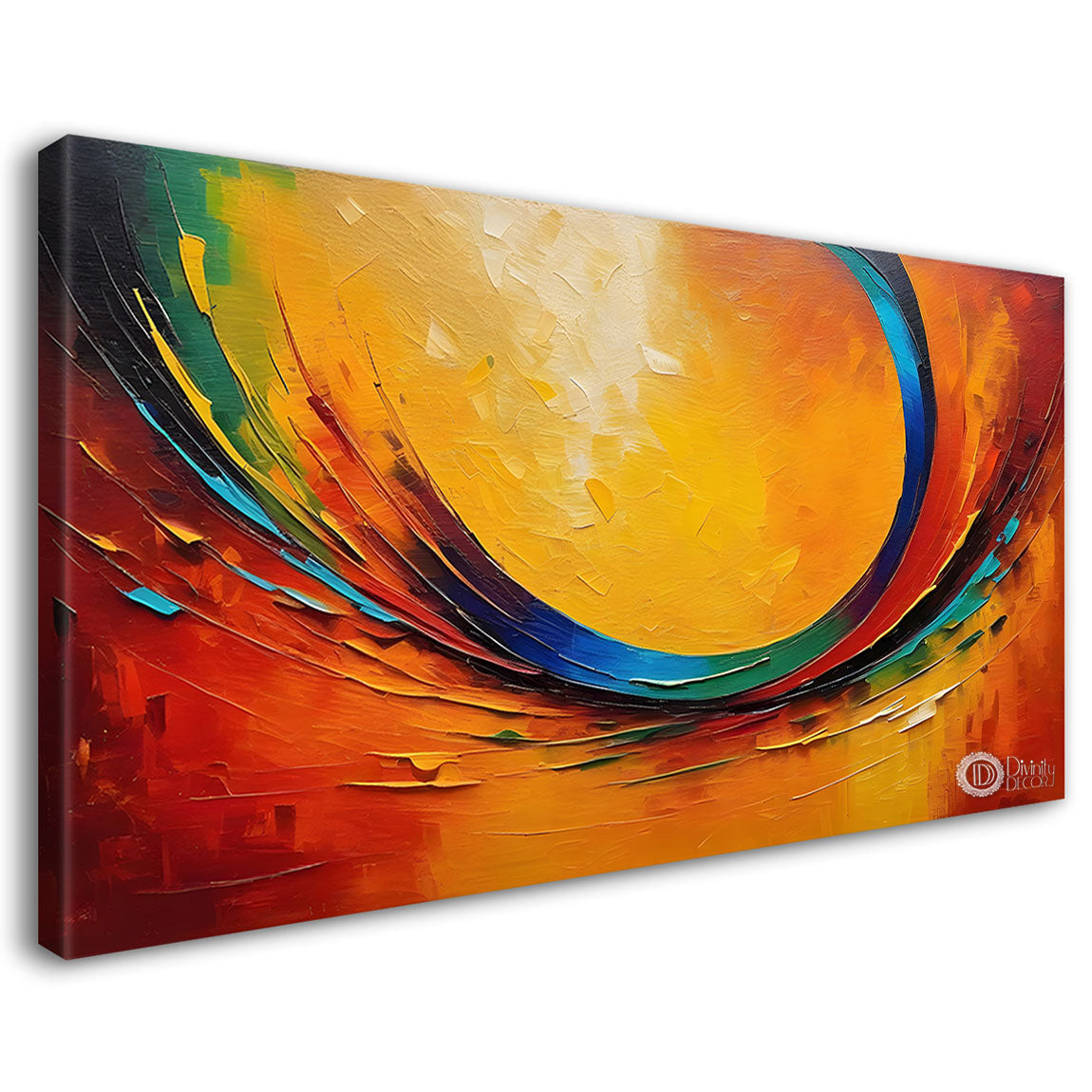 Colorful two rays textured art Canvas Painting - Design - Modern-L-254