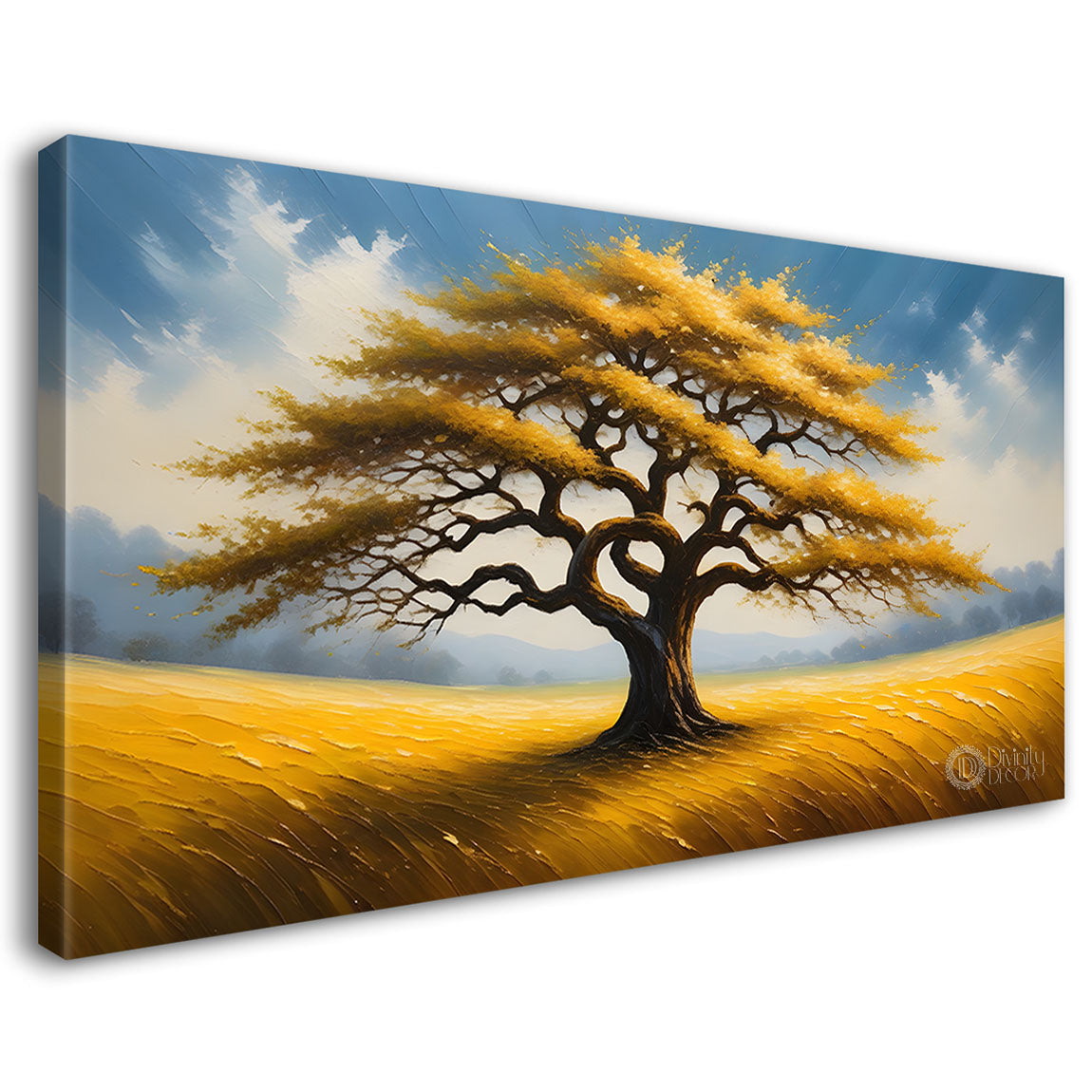 Tree in bright textured modern art- Design - Tree-255