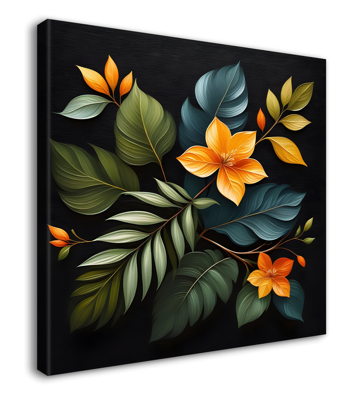 Colourful flowers in black background - Flower-S-256