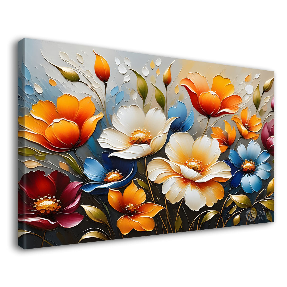 Colorful flowers in the grey background - Flower-257