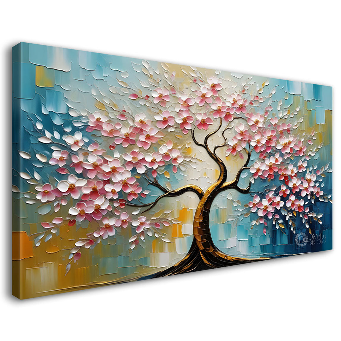 Spring tree in textured modern art- Design - Tree-258