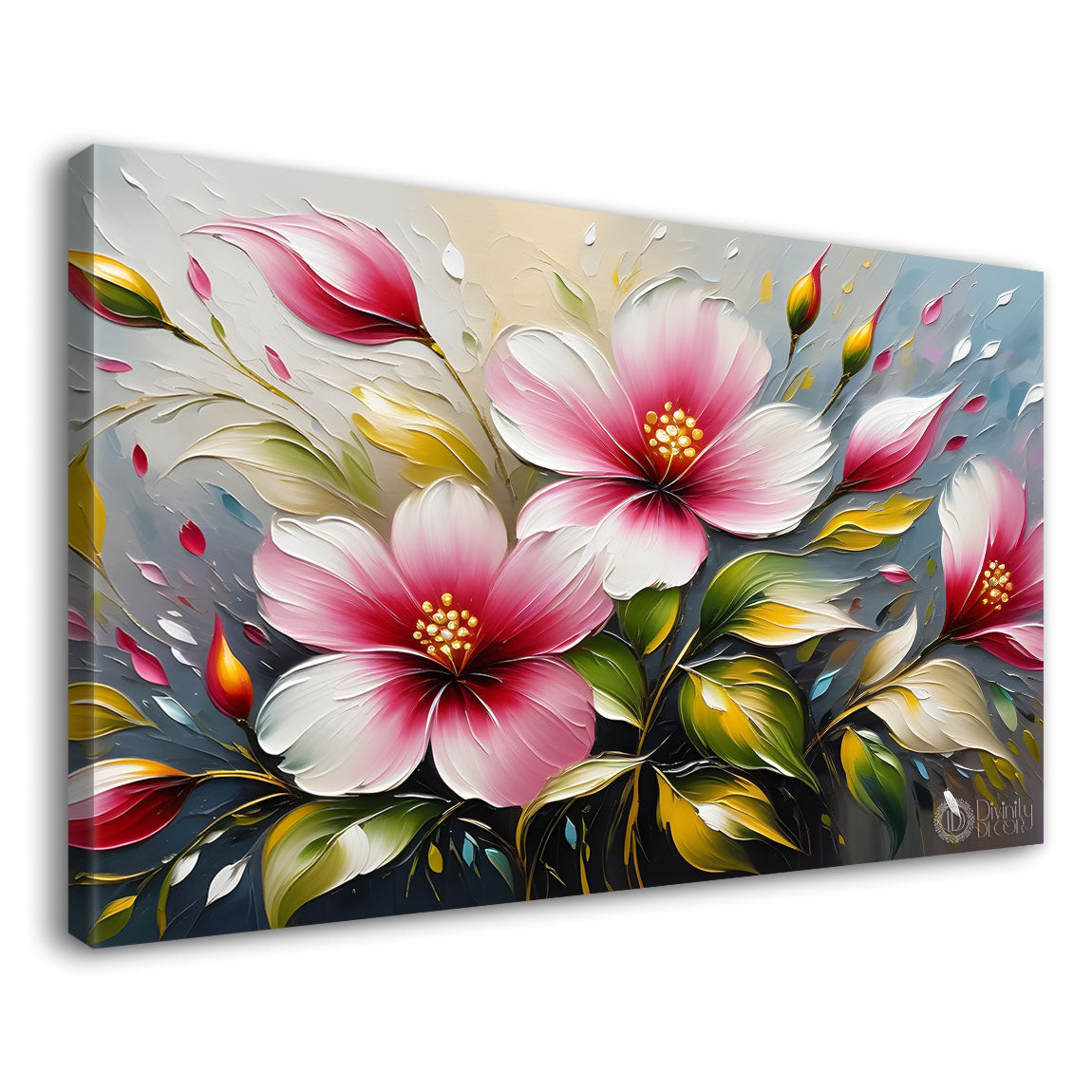 Pink flowers in the grey background - Flower-259