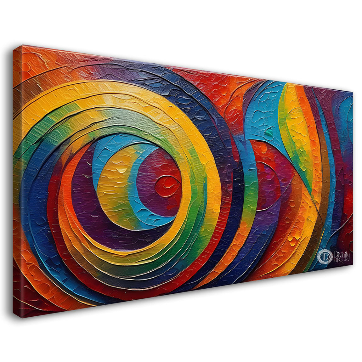 Colorful rings modern art Canvas Painting - Design - Modern-L-25