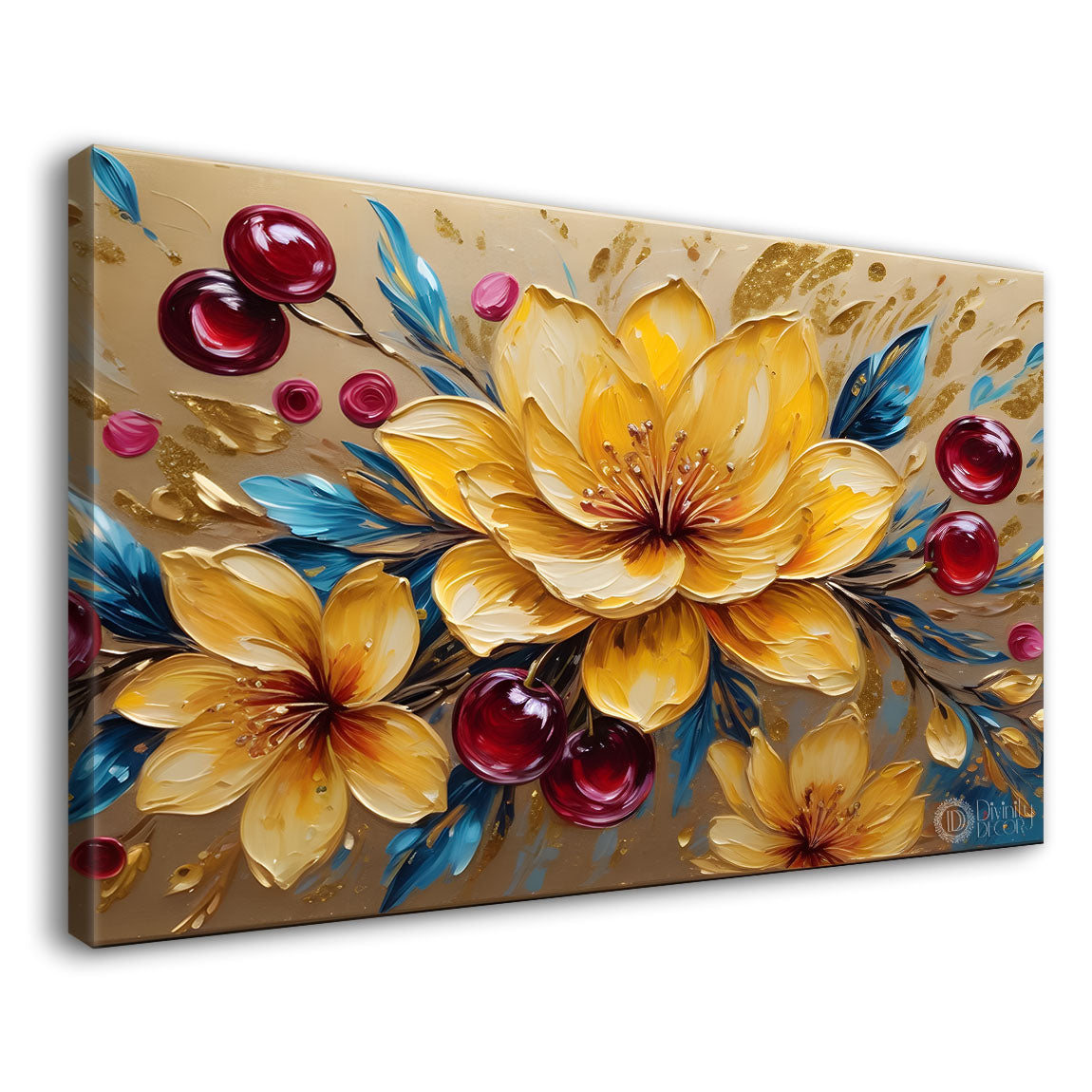 Yellow flowers textured painting- Design - Flower-25