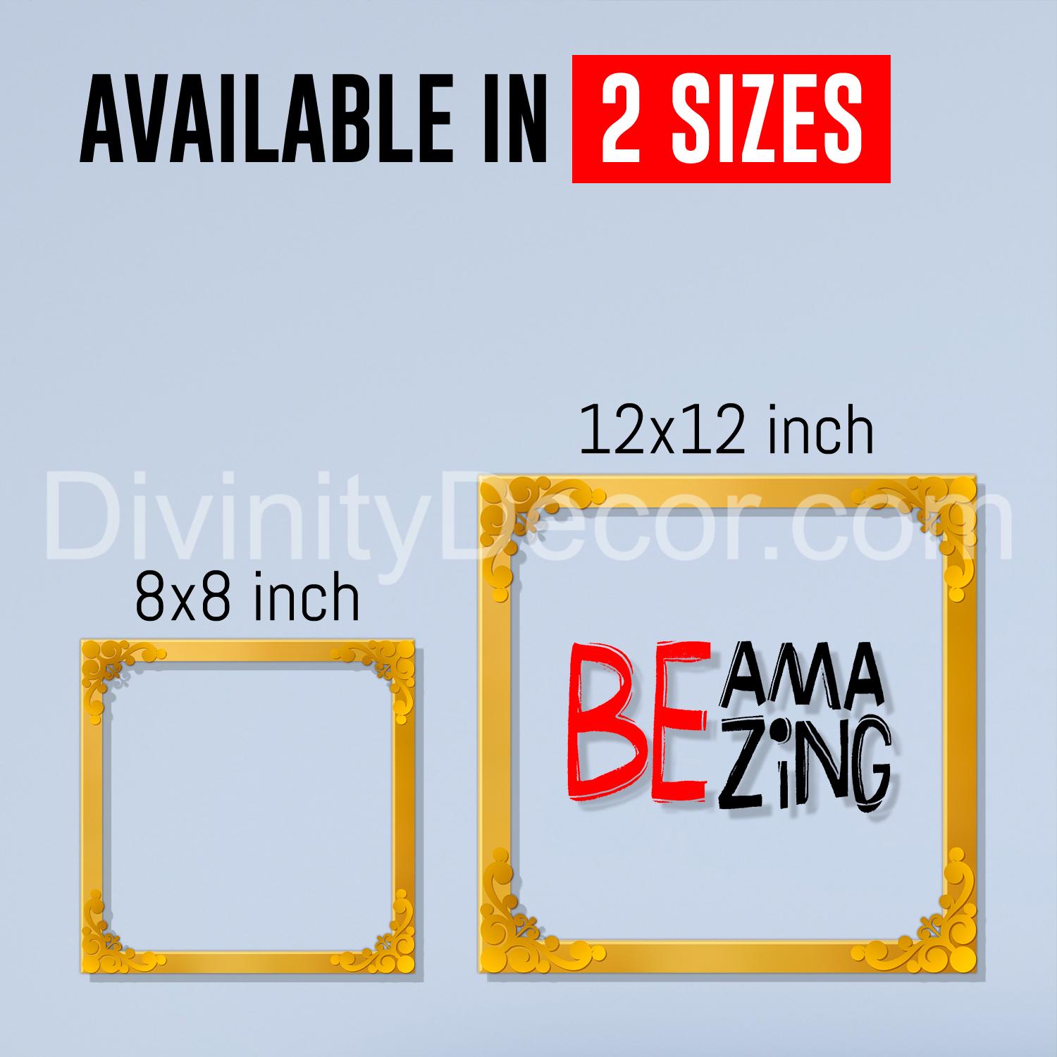 Be amazing Golden Plaque for Gifting, Wall Décor Clear UV print with Golden Border-260