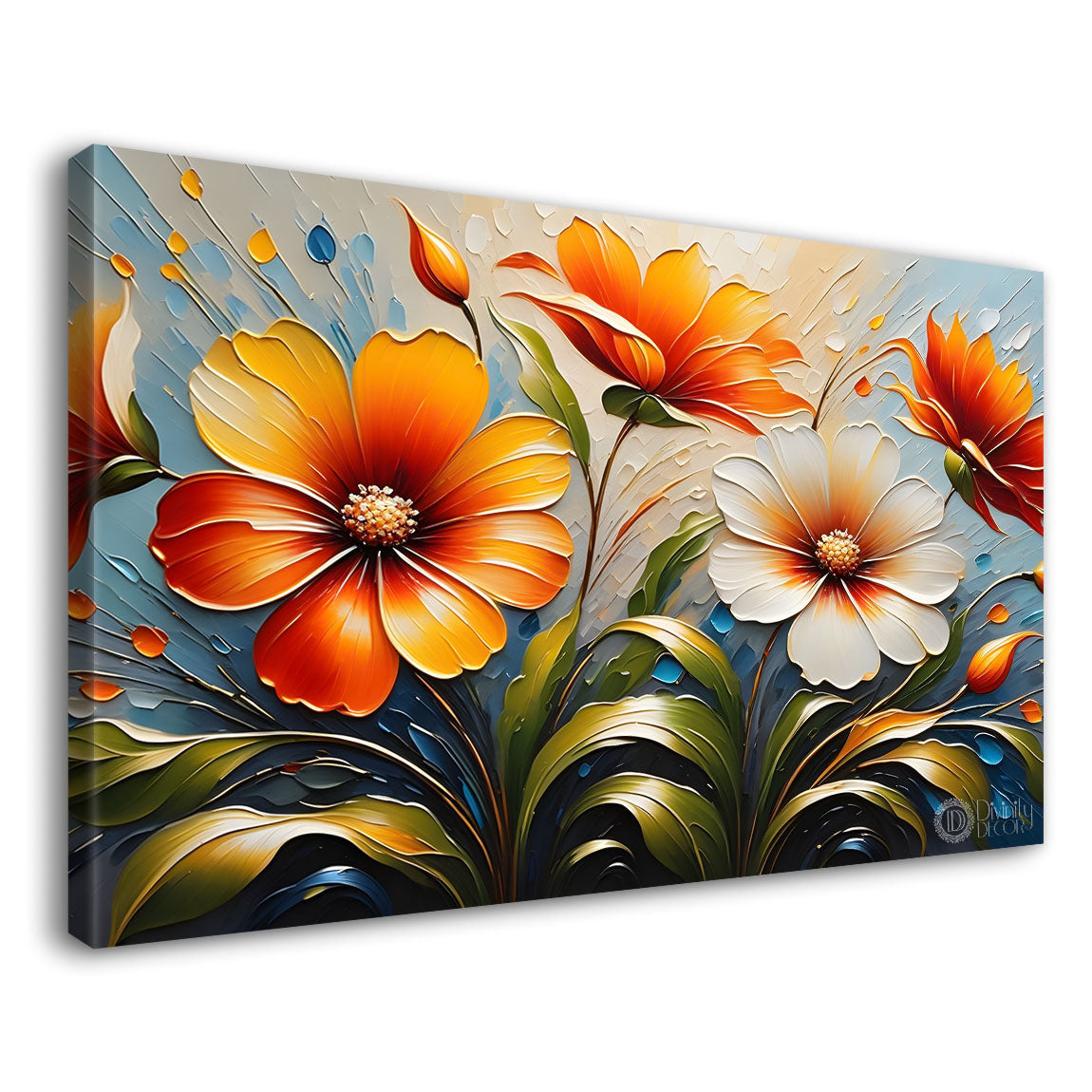 Orange flowers in the grey background- Flower-260