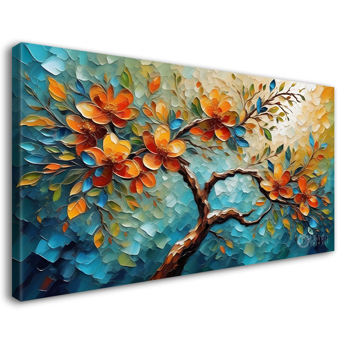 Colorful tree in textured modern art- Design - Tree-261
