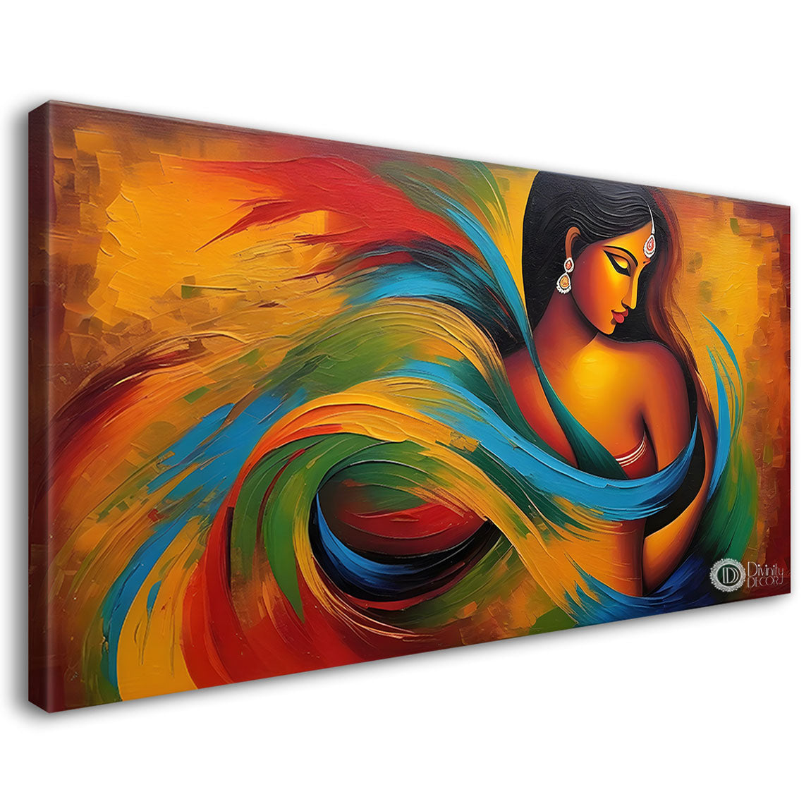 A lady in colors textured modern art Canvas Painting - Design - Modern-L-263