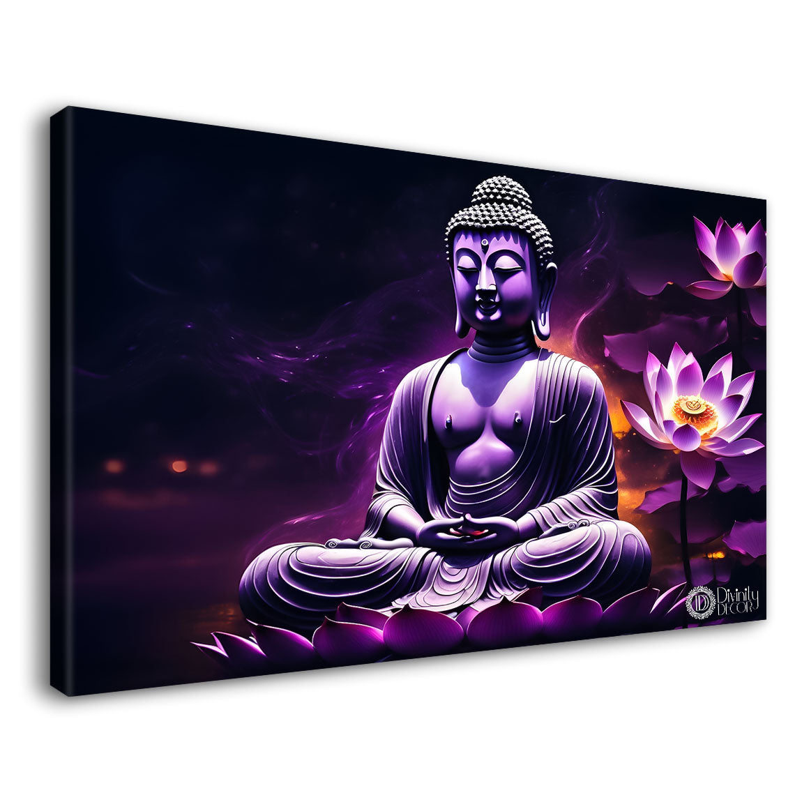 Pink buddha in pink textured painting Canvas Wall Painting - Buddha-264