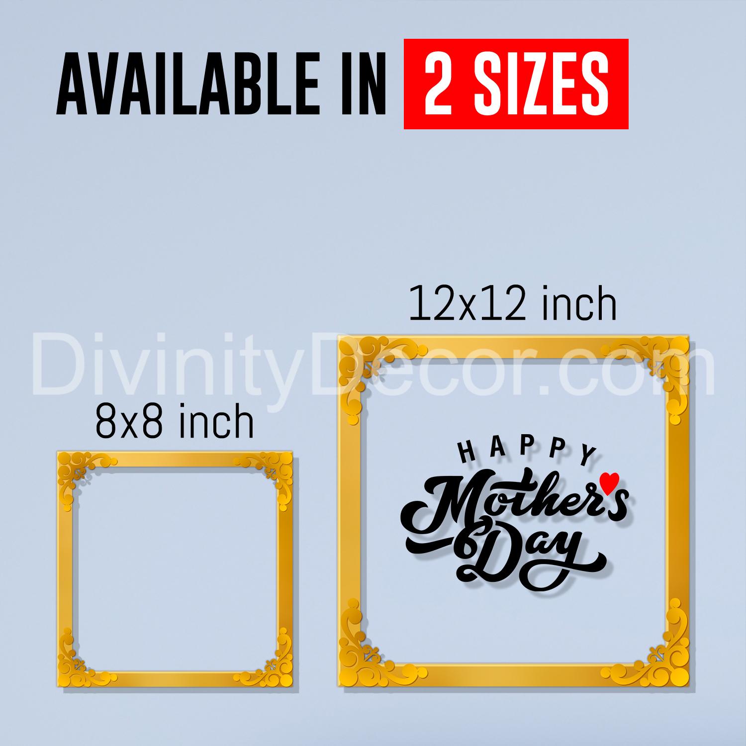 Happy mother's day Golden Plaque for Gifting, Wall Décor Clear UV print with Golden Border-264